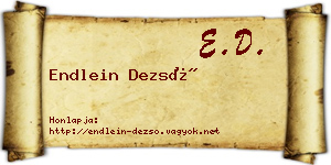 Endlein Dezső névjegykártya